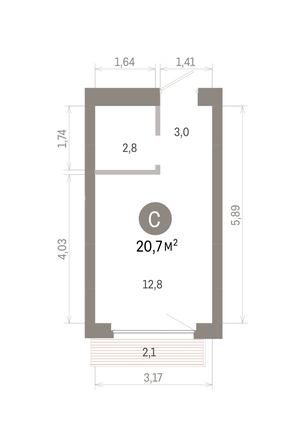 
  Продается студия 20.7 м², в ЖК Лебедевский квартал, дом 1. Фото 1.