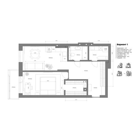 
  Продается 1-комн. квартира 56.6 м², в ЖК Менделеев. Фото 2.