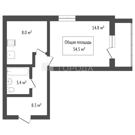 
  Продается 1-комн. квартира 34.9 м². Фото 15.