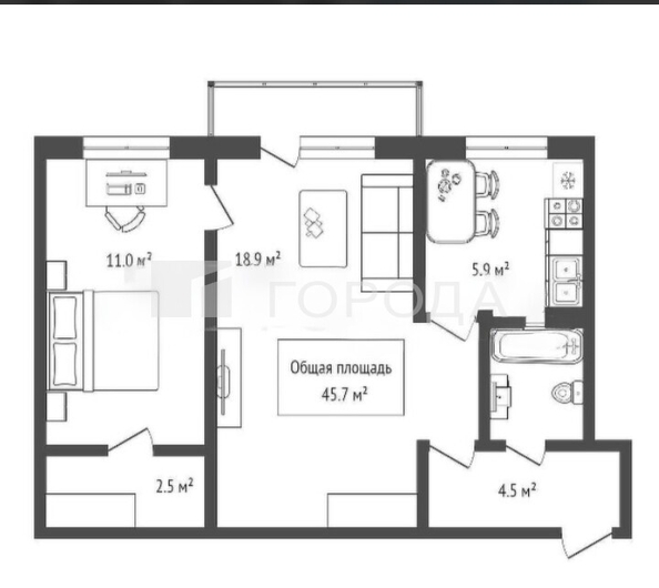 
  Продается 2-комн. квартира 45.7 м². Фото 31.