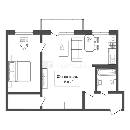 
  Продается 2-комн. квартира 45 м². Фото 9.