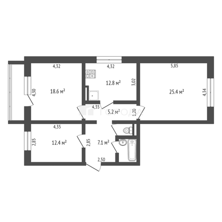 
  Продается 3-комн. квартира 87 м². Фото 13.