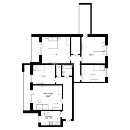 
  Продается 4-комн. квартира 98 м². Фото 39.