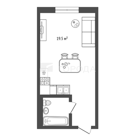 
  Продается апартамент 23 м², в АК Бирюзовая жемчужина Апарт. Фото 9.