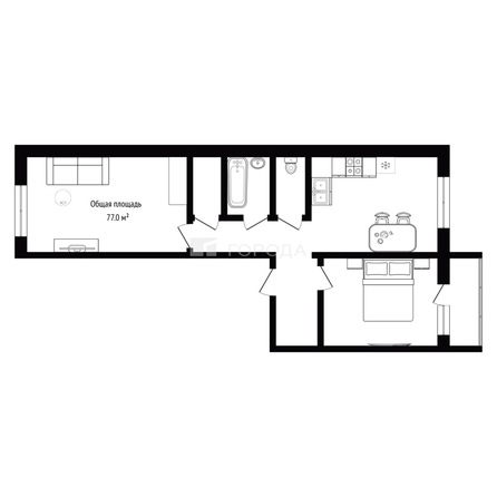 
  Продается 3-комн. квартира 77 м². Фото 24.