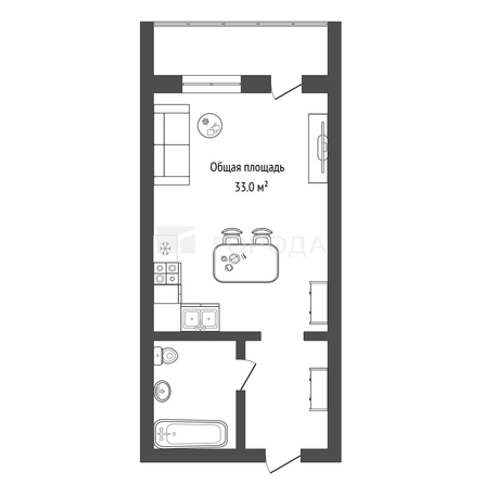 
  Продается студия 33 м², в ЖК Новые Матрешки, дом 2 . Фото 20.