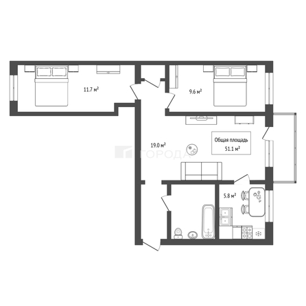 
  Продается 3-комн. квартира 51.1 м². Фото 27.