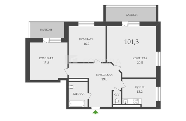 
  Продается 3-комн. квартира 101.3 м². Фото 28.
