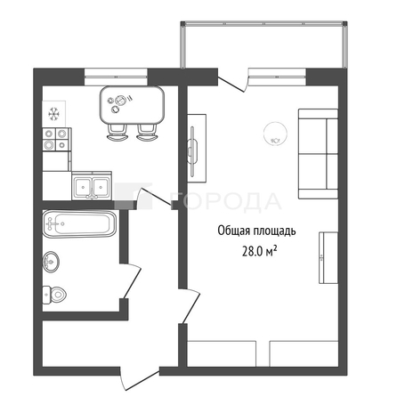 
  Продается 1-комн. квартира 28 м². Фото 3.