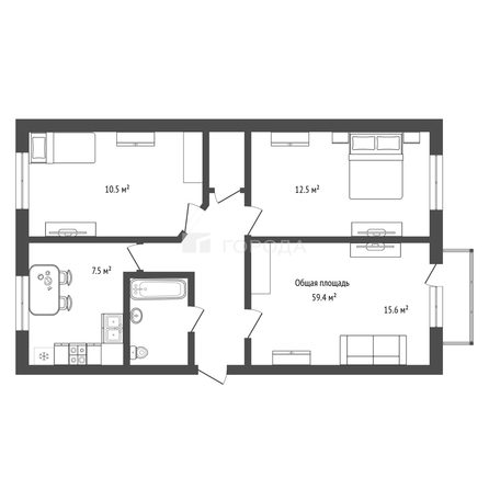 
  Продается 3-комн. квартира 58.8 м². Фото 17.