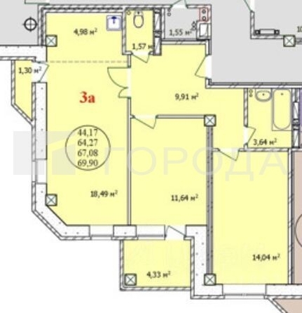 
  Продается 2-комн. квартира 63.7 м², в ЖК Молодежный, дом 4. Фото 17.