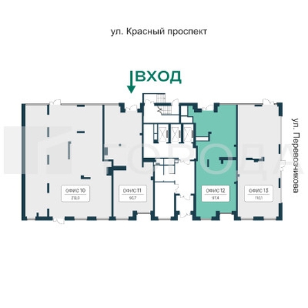 
  Продается офис 97.4 м², в ЖК Расцветай на Красном, дом 9. Фото 2.
