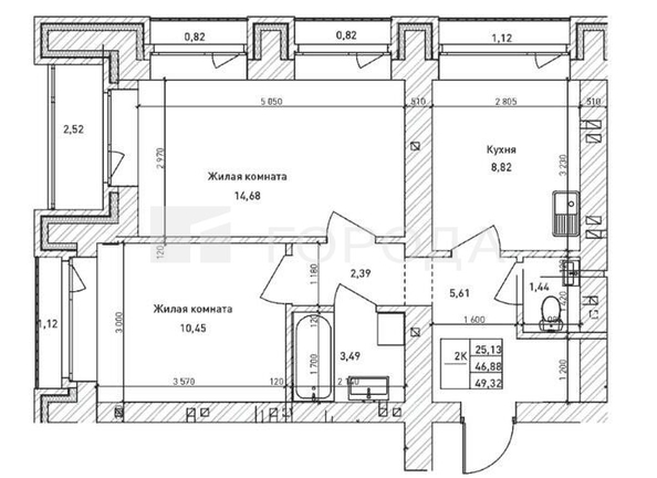 
  Продается 2-комн. квартира 49.32 м², в ЖК Комсомольский проспект, дом 1. Фото 17.