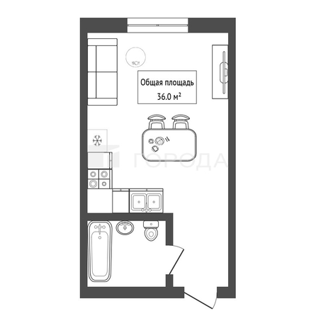 
  Продается студия 36 м². Фото 7.