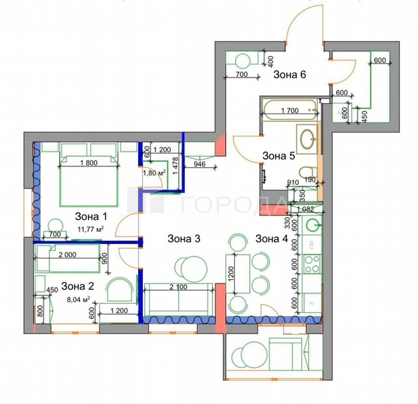 
  Продается 3-комн. квартира 60.08 м², в ЖК Оазис, дом 30 б/с Б. Фото 39.