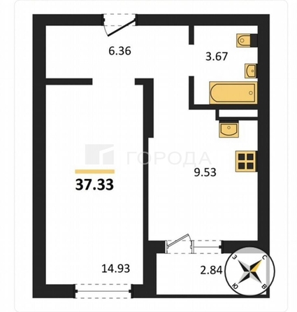 
  Продается 1-комн. квартира 37.33 м². Фото 1.
