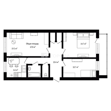 
  Продается 3-комн. квартира 67 м². Фото 26.