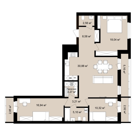 
  Продается 4-комн. квартира 105.49 м², в ЖК  Римский квартал, 2 очередь. Фото 2.