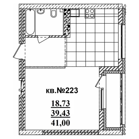 
  Продается студия 41.19 м², в ЖК  Римский квартал, 2 очередь. Фото 3.
