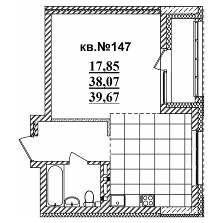
  Продается студия 39.64 м², в ЖК  Римский квартал, 2 очередь. Фото 3.