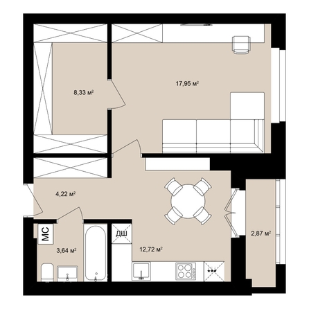 
  Продается студия 49.2 м², в ЖК  Римский квартал, 2 очередь. Фото 2.