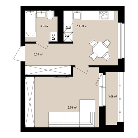 
  Продается студия 39.71 м², в ЖК  Римский квартал, 2 очередь. Фото 2.