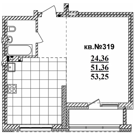 
  Продается студия 53.25 м², в ЖК  Римский квартал, 2 очередь. Фото 3.