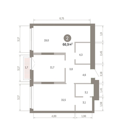 
  Продается 2-комн. квартира 66.86 м², в ЖК Европейский берег, дом 45. Фото 3.