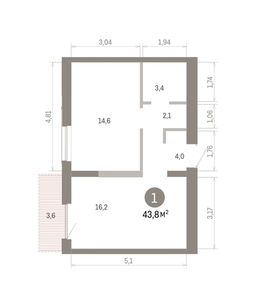 
  Продается 1-комн. квартира 43.83 м², в ЖК Европейский берег, дом 46. Фото 1.