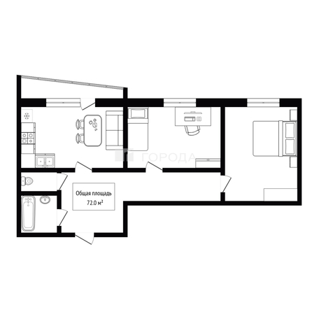 
  Продается 3-комн. квартира 72 м². Фото 2.