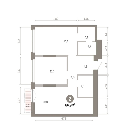 
  Продается 2-комн. квартира 66.87 м², в ЖК Европейский берег, дом 45. Фото 1.