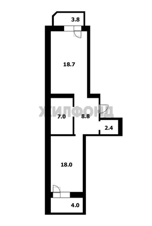 
  Продается 2-комн. квартира 55.1 м². Фото 19.