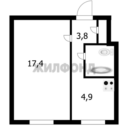 
  Продается 1-комн. квартира 29.1 м². Фото 6.