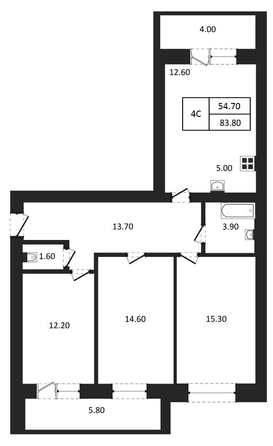 
  Продается 4-комн. квартира 83.8 м², в ЖК Дивноград. Фото 7.
