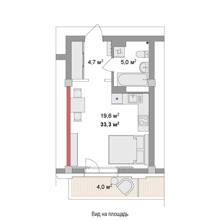 
  Продается студия 33.3 м², в ЖК Мегаполис. Фото 6.