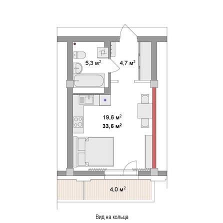 
  Продается студия 33.6 м², в ЖК Мегаполис. Фото 6.
