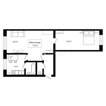 
  Продается 2-комн. квартира 42.9 м². Фото 7.