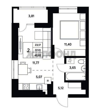 
  Продается 2-комн. квартира 37 м², в ЖК Характер. Фото 2.