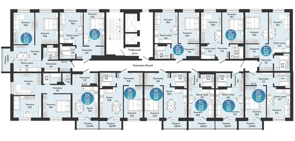 
  Продается 3-комн. квартира 74.8 м², в ЖК Семейный квартал, дом 2. Фото 1.