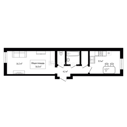 
  Продается 1-комн. квартира 36 м². Фото 8.