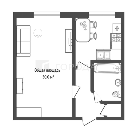 
  Продается 1-комн. квартира 30 м². Фото 8.
