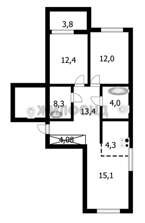 
  Продается 3-комн. квартира 71.7 м², в ЖК Золотая нива, дом 1. Фото 23.