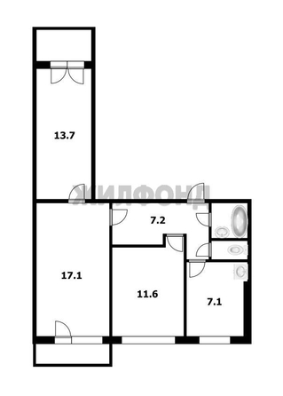 
  Продается 3-комн. квартира 60.4 м². Фото 16.