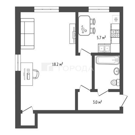 
  Продается 1-комн. квартира 31.1 м². Фото 4.