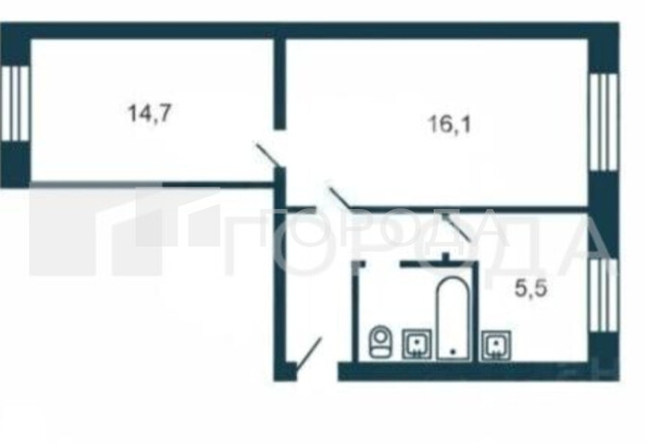 
  Продается 2-комн. квартира 44 м². Фото 10.