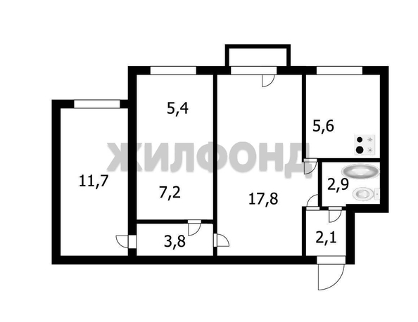 
  Продается 3-комн. квартира 52.7 м². Фото 15.