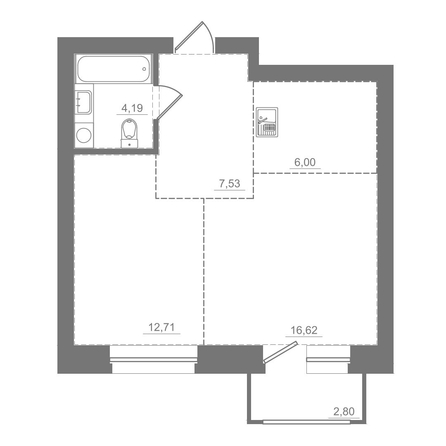 
  Продается студия 49.85 м², в ЖК Спектр, дом 9. Фото 2.