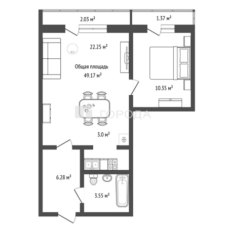 
  Продается 2-комн. квартира 49.17 м². Фото 17.