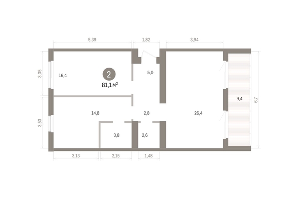 
  Продается 2-комн. квартира 81.08 м², в ЖК Пшеница, дом 5.2. Фото 1.
