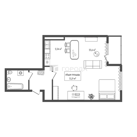 
  Продается 1-комн. квартира 51.9 м², в ЖК Марсель-2, дом 1. Фото 23.